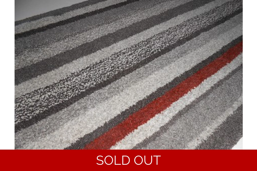 Striped Herdwick Rug Runner in Natural Herdwick and Brick Red